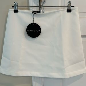 White Fox side zip mini skirt